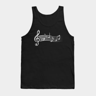 Musical Notes Music Dad - Text In Treble Clef Tank Top